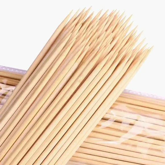 14" Bamboo Barbecue, Kebob, Fondue & Marshmallow Stick Skewers - Picture 1 of 6